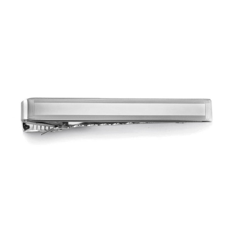 Sterling Silver Polished Engine-Turned Tie Bar