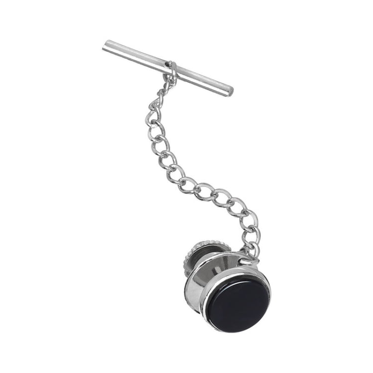 Sterling Silver Road Onyx Tie Tack