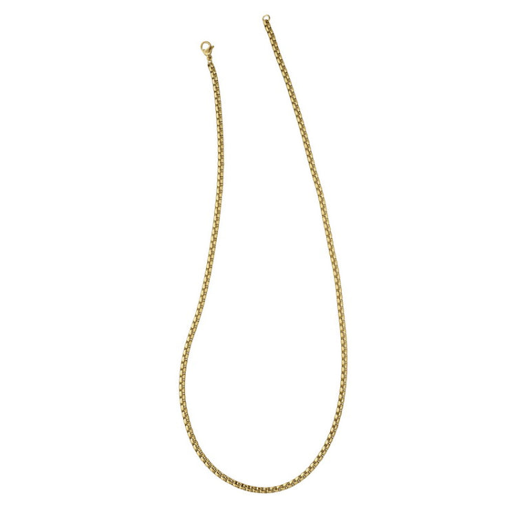 24 Stainless Steel Gold IP Plated 3mm Rounded Box Chain