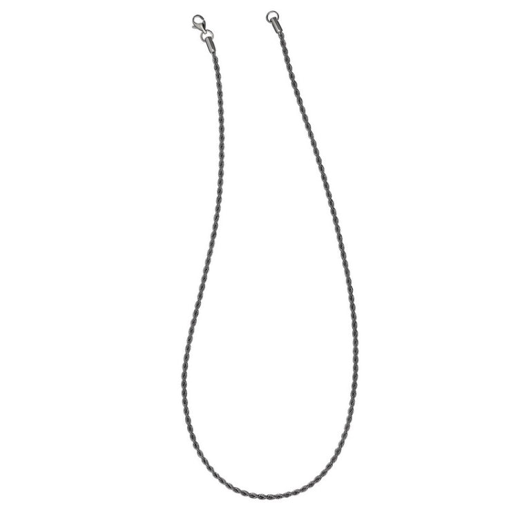 18 Stainless Steel Gun Metal IP Plated 2.3mm Rope Chain