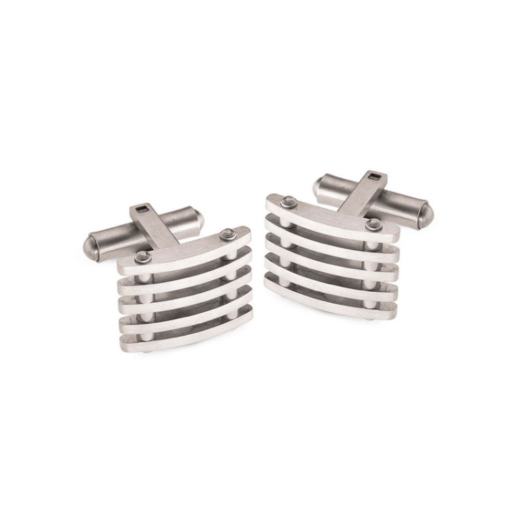 Stainless Steel Cuff Links with Slats