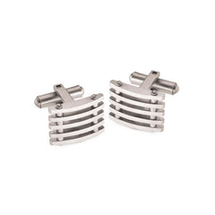 Stainless Steel Cuff Links with Slats