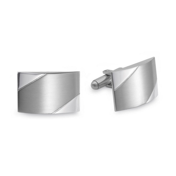 Stainless Steel Rectangle Polished/Matte Cufflinks