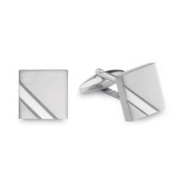Stainless Steel Square Brushed/Polished Cufflinks