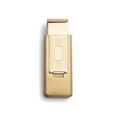 Stainless Steel Gold PVD Finish Flip Money Clip with Square Center