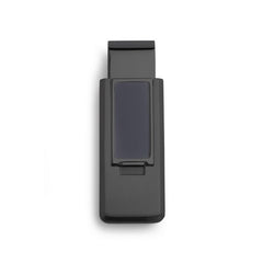 Black Stainless Steel PVD Finish Flip Money Clip w/Black Resin