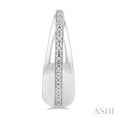 1/10 Ctw Bold Wide Round Cut Diamond Hoop Earrings in Sterling Silver