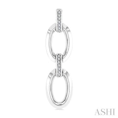 1/10 Ctw Oval Shape D-Link Round Cut Diamond Fashion Earrings in Sterling Silver