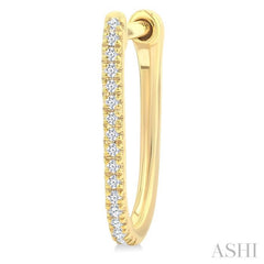 1/10 Ctw Round Cut Diamond Fashion Hoop Earrings in 10K Yellow Gold