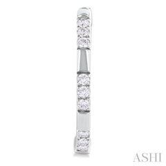 1/4 Ctw  Sectioned Round Cut Diamond Fashion Hoop Earring in 14K White Gold