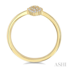 1/6 Ctw Petite Marquise Shape Round Cut Diamond Cluster Fashion Ring in 10K Yellow Gold