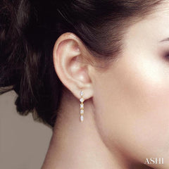 1 Ctw Mixed Diamond Cut Fashion Earrings in 14K Yellow Gold
