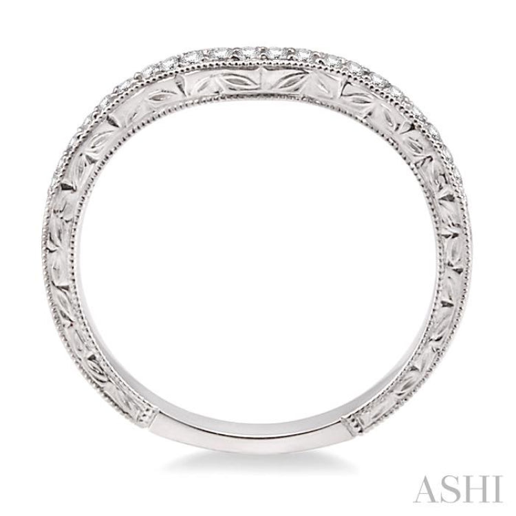 1/6 Ctw Round Cut Diamond Matching Wedding Band in 14K White Gold