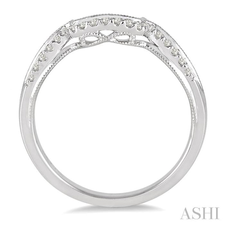 1/6 Ctw Round Cut Diamond Wedding Band in 14K White Gold