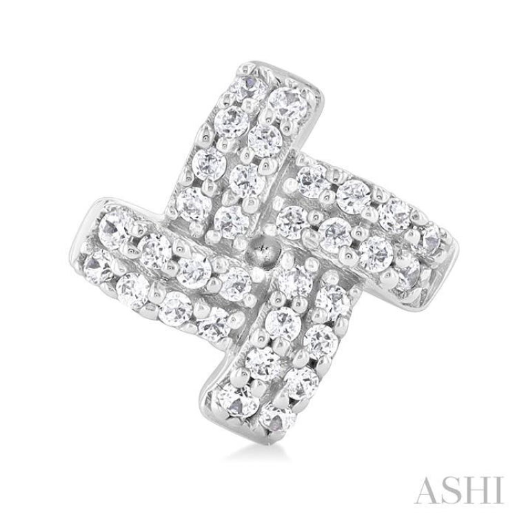 1/5 Ctw Petite Pinwheel Round Cut Diamond Fashion Stud Earrings in 10K White Gold
