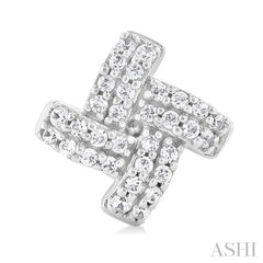 1/5 Ctw Petite Pinwheel Round Cut Diamond Fashion Stud Earrings in 10K White Gold