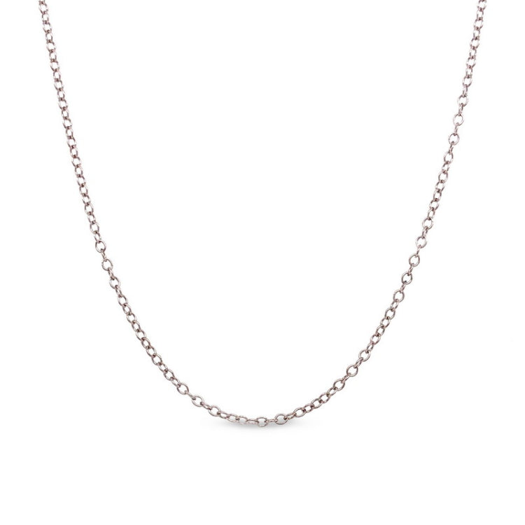 18- in platinum finish sterling silver fine cable chain