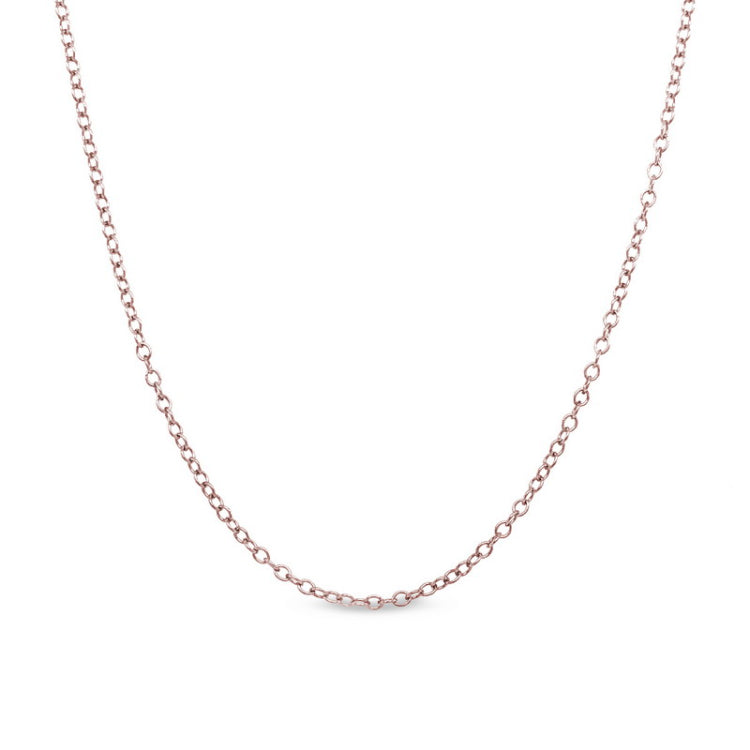 18 rose gold finish sterling silver fine cable chain