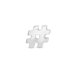 Platinum finish sterling silver # sign charm