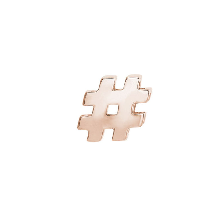 Rose gold finish sterling silver # sign charm