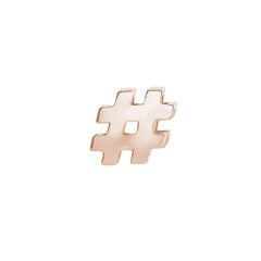 Rose gold finish sterling silver # sign charm