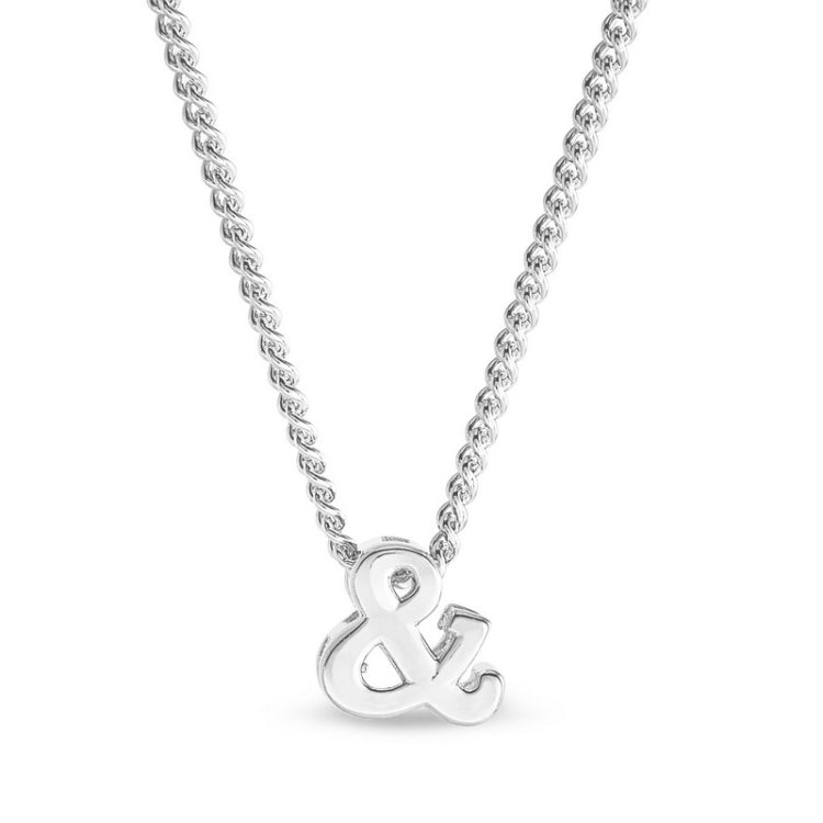 Platinum finish sterling silver & sign pendant on 18 chain