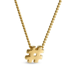 Gold finish finish sterling silver # sign pendant on 18 chain