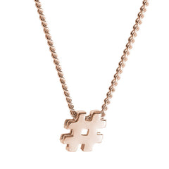 Rose gold finish finish sterling silver # sign pendant on 18 chain