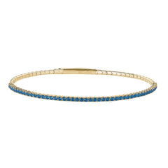 Gold vermeil sterling silver single row simulated blue topaz birthstones