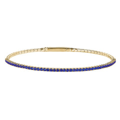 Gold vermeil finish sterling silver single row simulated sapphire birthstones