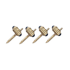 4-pc 14K Yellow Gold Coil Studs with 8 Sapphire Cabochons