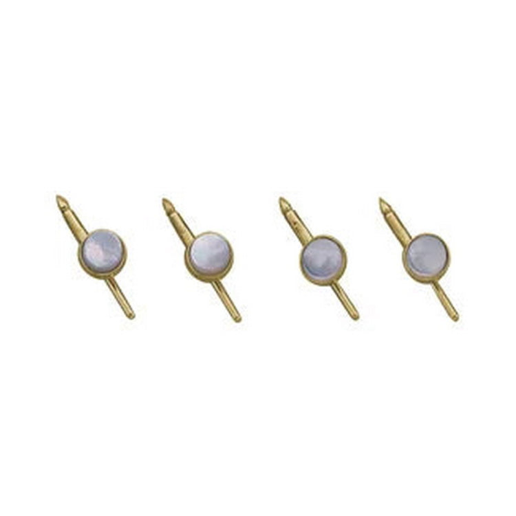 4-pcs 14K Round Mother of Pearl Stud Set