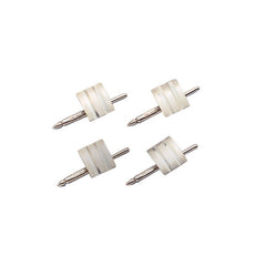 4-pc 14K White Gold Curved Rectangle Grooved Engine-Turned Stud Set
