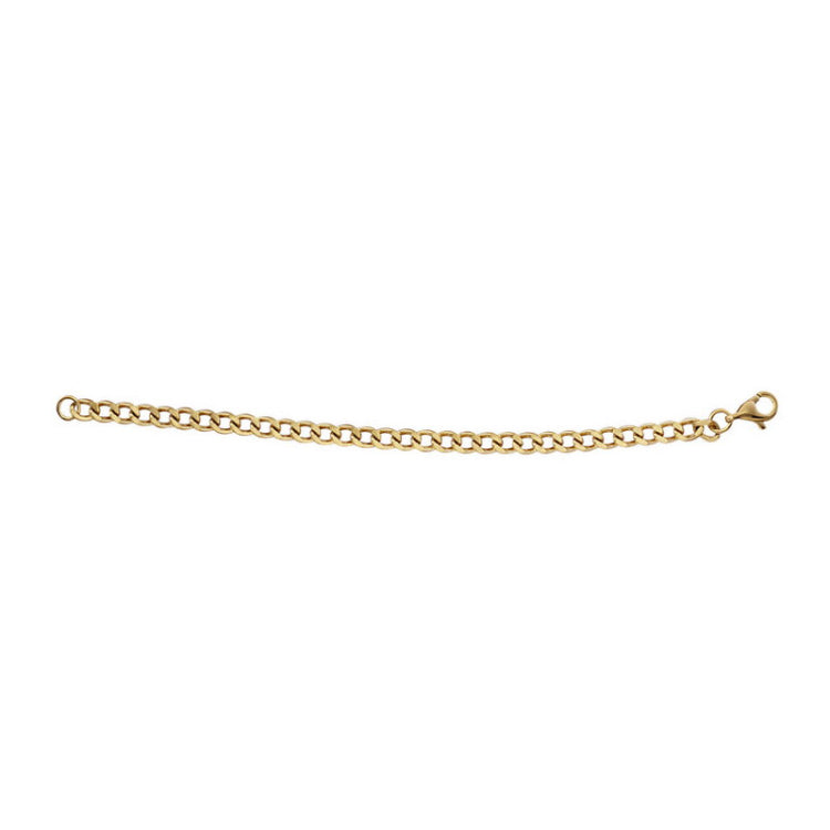 8.25 Stainless Steel Gold IP Plated 4.5mm Curb Bracelet