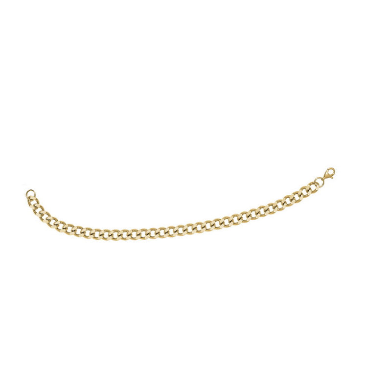 8.25 Stainless Steel Gold IP Plated 7.5mm Curb Bracelet