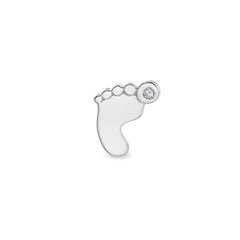 Platinum finish sterling silver baby footprint charm