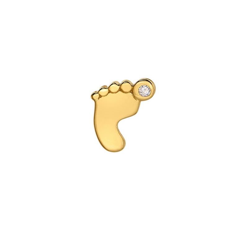 Gold finish sterling silver babyprint charm