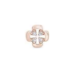 Rose gold finish sterling silver cross with holes charm with simulated diamonds