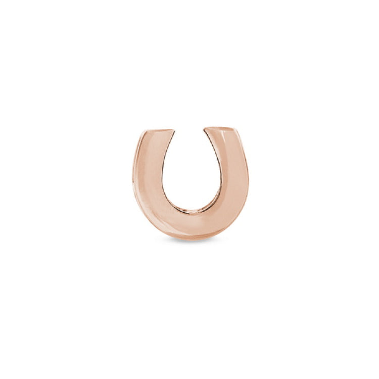 Rose gold finish sterling silver horseshoe charm