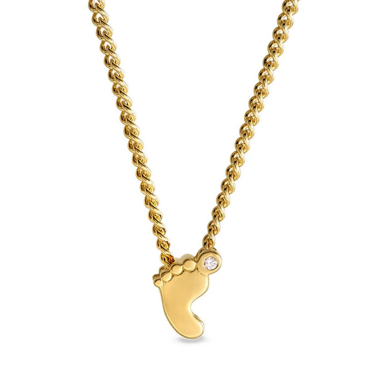 Gold finish finish sterling silver babyprint pendant on 18 chain