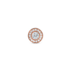 Rose gold finish finish sterling silver micropave round simulated diamond/april birthstone charm with simulated diamonds