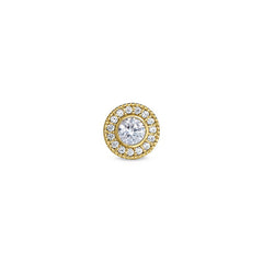 Sterling Silver Micropave Round Simulated Light Amethyst/June Birthstone Charm with Simulated Diamonds for BL2300B