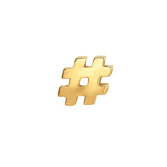 Gold finish sterling silver # sign charm