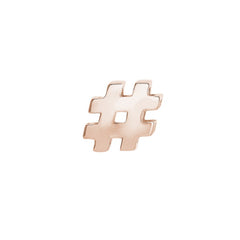Rose gold finish sterling silver # sign charm