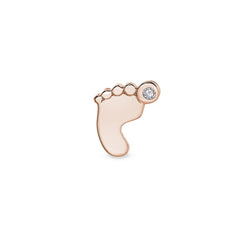 Rose gold finish sterling silver baby footprint charm