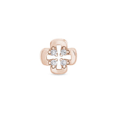 Rose gold finish sterling silver cross with holes charm with simulated diamonds