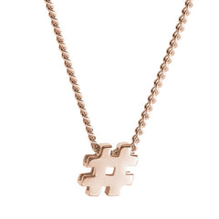 Rose gold finish finish sterling silver # sign pendant on 18 chain