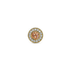 Gold Finish Finish Sterling Silver Micropave Round Simulated November Birthstone Charm with Simulated Diamonds for BL2300B