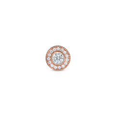 Rose gold finish finish sterling silver micropave round simulated diamond/april birthstone charm with simulated diamonds