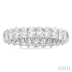2 1/4 Ctw North-South Set Oval Cut Diamond Eternity Wedding Band in 14K White Gold